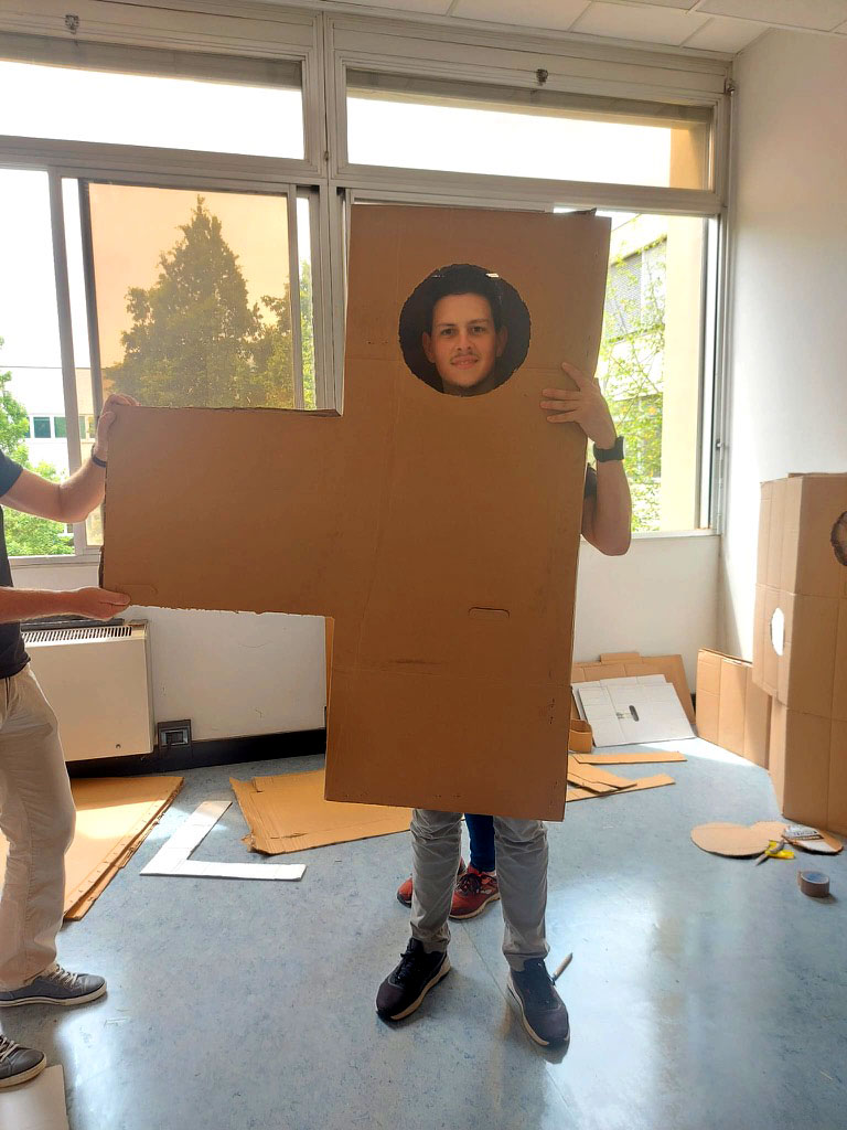 Tetris costume testing for the Sorso di Corsa 2023 event